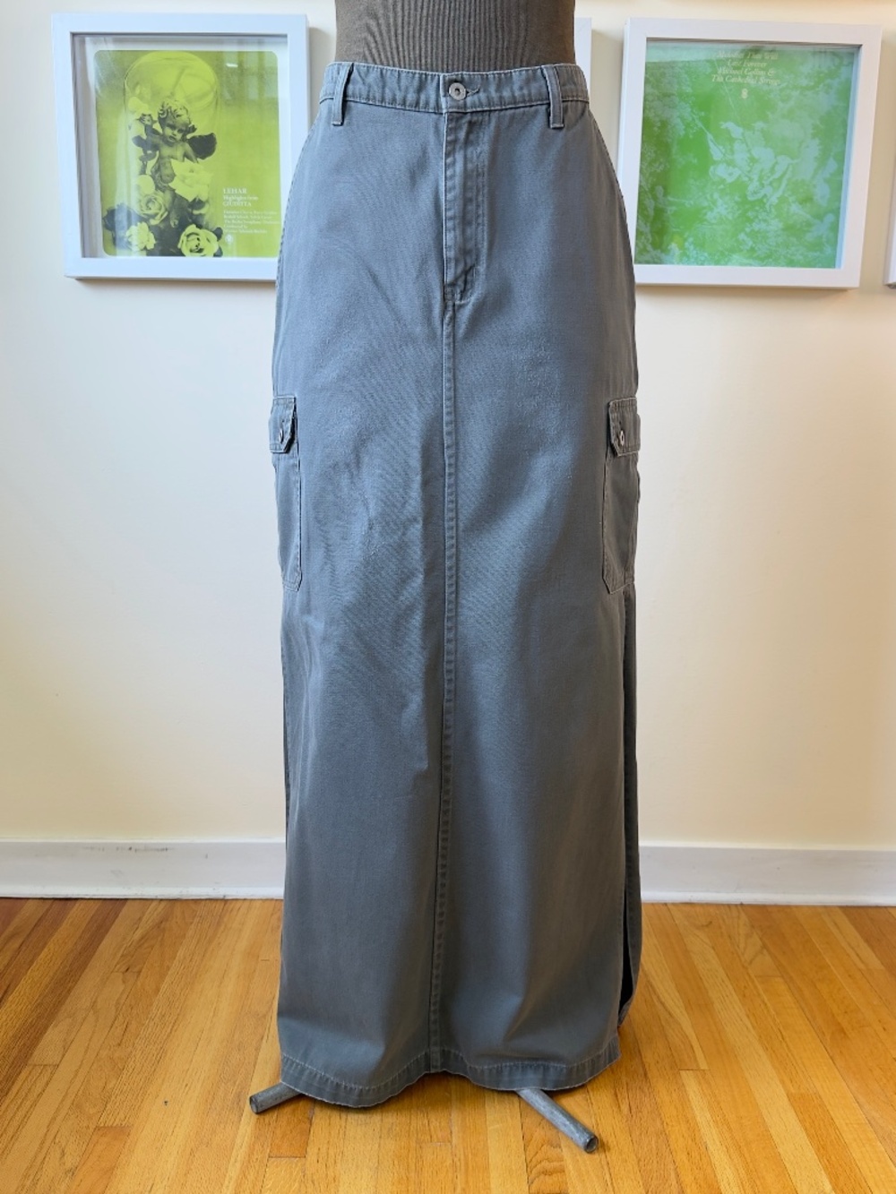 Levis SilverTab Jeans Vintage 90s Grey Cargo Maxi Skirt | Y2K Utility Streetwear